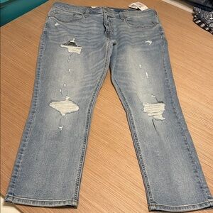 Original Use Distressed Light Blue Slim Men Jeans Size 40 X 30”
